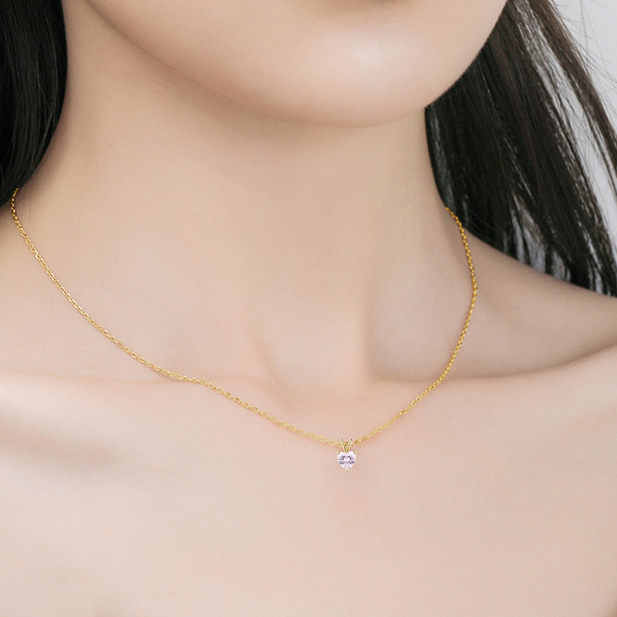 Hjerte – Roselys Rosa Diamantkjede